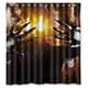 thumbnail image 1 of Cortina de ducha de zombi con ojos brillantes de extraterrestre, juego de cortina de baño con ganchos, tamaño 66 x 72 pulgadas, 1 of 3