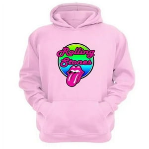 Genérico - Polerón Canguro The Rolling Stones Rosa Talla Xs Unisex