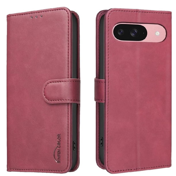Funda Billetera para Google Pixel 10A Protección RFID y Soporte Ajustable Rojo