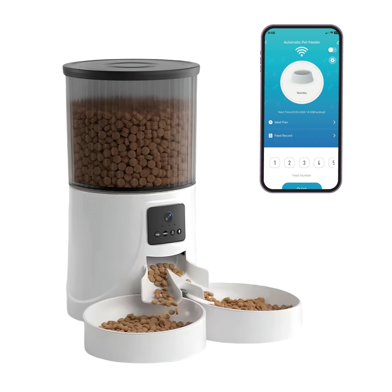 Mundo Online - Dispensador Automatico Comida Mascotas 4 Lts. Camara Wifi