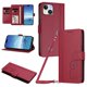 thumbnail image 1 of Funda Cartera Trébol para iPhone 13/iPhone 14 con Ranuras Tarjetas y Carga Inalámbrica Rojo, 1 of 6