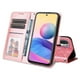 thumbnail image 3 of Funda tipo cartera FOXDOCK para Xiaomi Poco M3 Pro 5G , diseño girasol en relieve, cuero PU, cierre magnético, soporte y tarjetero, 3 of 5