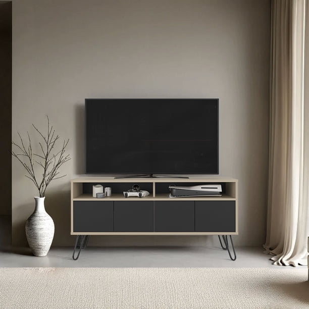 Rack TV 55" 4 Puertas Vassel 60x123,5x38,6 Cm Wengue Y Cartagena