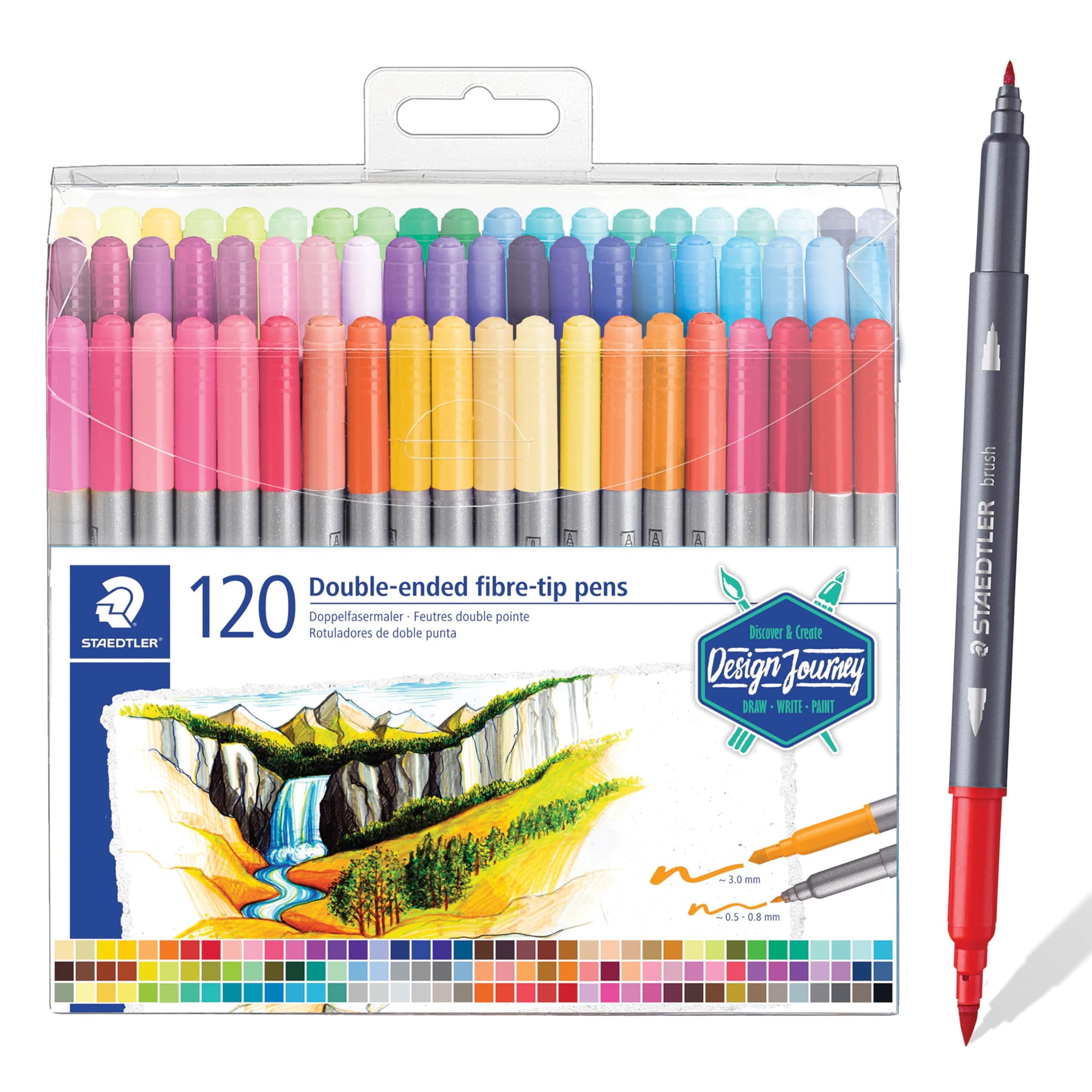 Marcadores Staedtler 3200 Tb120 Puntas Dobles No Permanentes 120 Colores