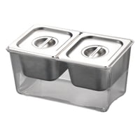 Bothyi - Carrito Para Condimentos Refrigerados, Compartimentos Extraíbles Para Bares, Tiendas De Té Con Leche, 2 Compartimentos