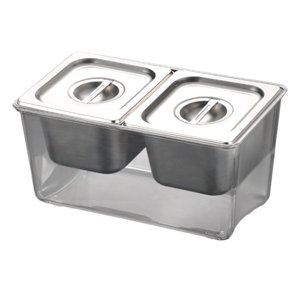 Bothyi - Carrito Para Condimentos Refrigerados, Compartimentos Extraíbles Para Bares, Tiendas De Té Con Leche, 2 Compartimentos