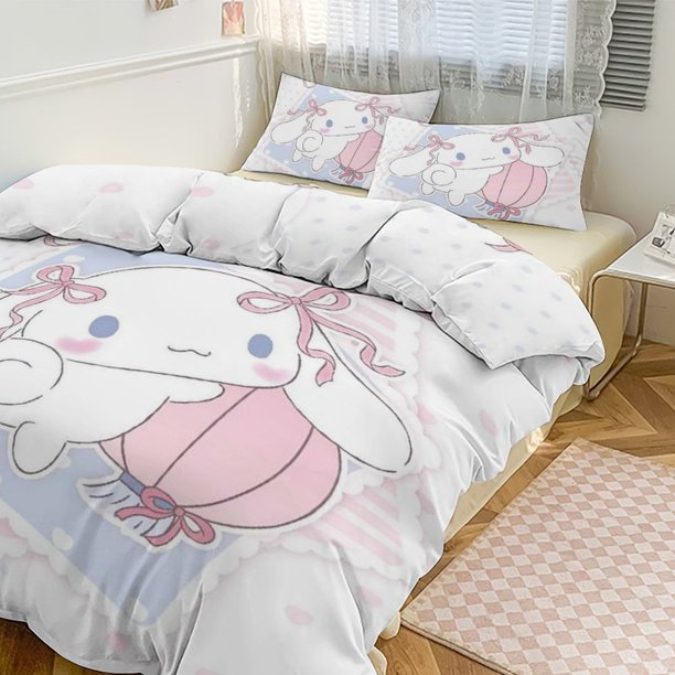 Cute Cinnamoroll Cartoon Character Duvet Cover Set Bedding Set 3D Cartoon Printed Comfortable And Soft Bed Set Room Decor for Bedroom