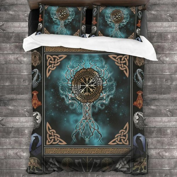 Norse Mythology Vi Quilt Duvet Cover Set Bedding Pillowcase Double Kids3-Piece Bedding Set