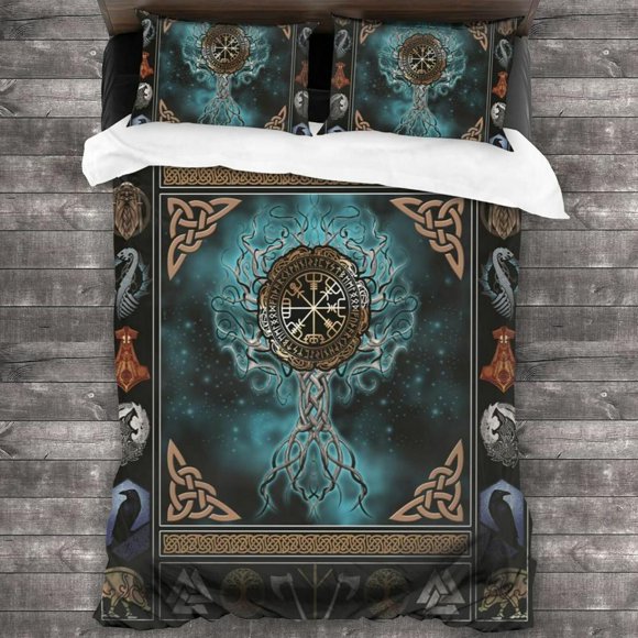 Norse Mythology Vi Quilt Duvet Cover Set Bedding Pillowcase Double Kids3-Piece Bedding Set