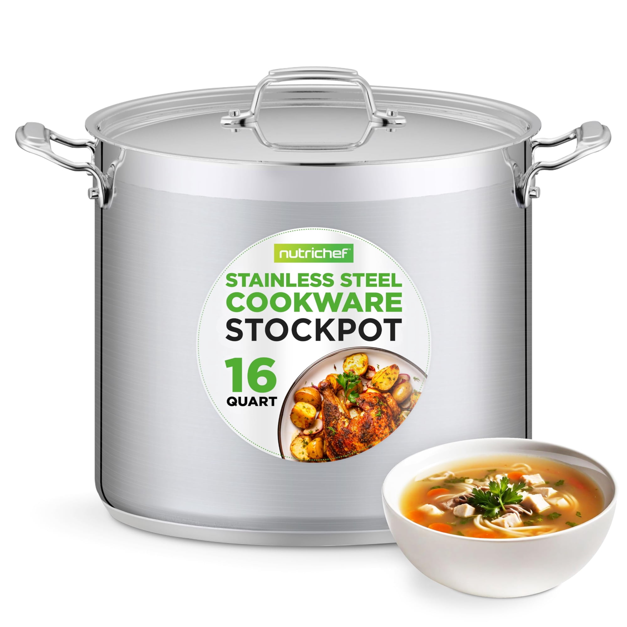 Olla Nutrichef De Acero Inoxidable 18/8, 16 L, Apta Para Alimentos