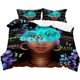 thumbnail image 1 of 3PCS Sexy Black Girl Duvet Cover Queen Set Pink Bag High Heels Get Naked Inspirational Quotes African American Bedding Set, 1 of 5
