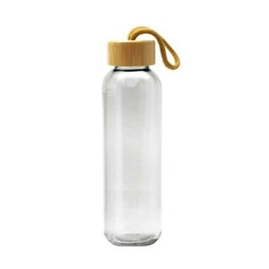 Oem - Termo Agua Botella Agua Vaso Vidrio Tapa Madera 500Ml