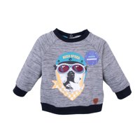 Pillin - Polerón Bebé Niño Cerrado Estampado Perro Con Casco Melange