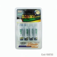 Genérico - Pila Sdnmy Aaa Set X 4 Pcs 1.2V Recargable 2700 Mah