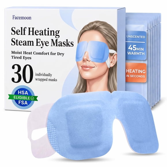 Paquete de 30 mascarillas de vapor autocalentables para ojos Facemoon