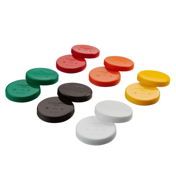 Tapa de repuesto de plástico Stor N' Pour de Carlisle FoodService Products, tapa para envases, suministros de barra con colores coordinados, diámetro 3,5", surtido