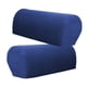 thumbnail image 3 of 1 Par De Fundas Protectoras De Reposabrazos De Sofá Para Muebles A Cuadros De Franela, Color Azul Oscuro, 3 of 4