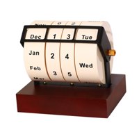 Magideal - Calendario De Escritorio Con Base De Madera Diseño Giratorio Visualización De Mes Semana Fecha Día Hecho De Pp Hierro Y Madera Adecuado Para