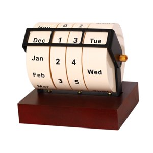 Magideal - Calendario De Escritorio Con Base De Madera Diseño Giratorio Visualización De Mes Semana Fecha Día Hecho De Pp Hierro Y Madera Adecuado Para