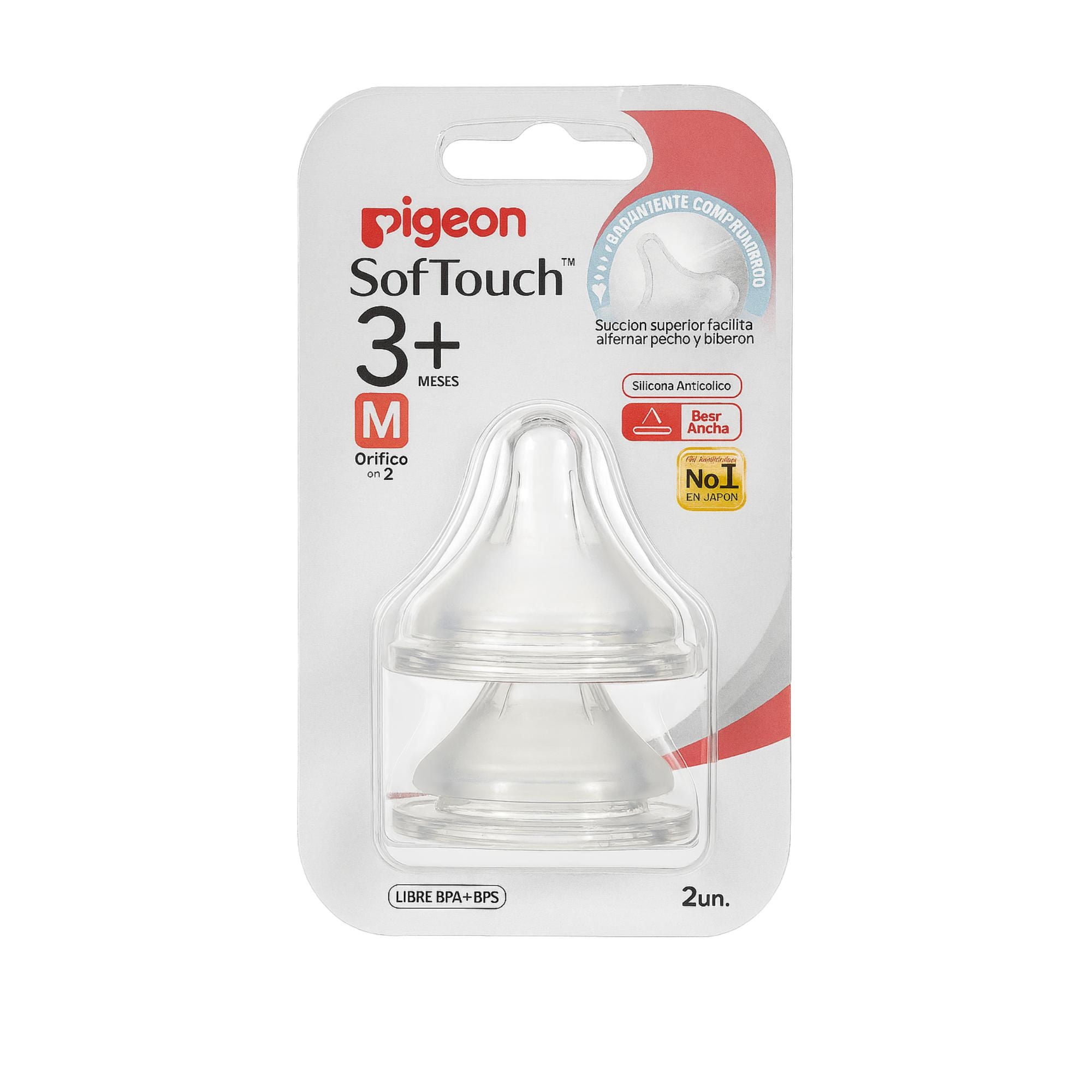Chupete Mamadera Boca Ancha Talla M 3m+ Pigeon