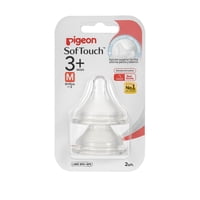 Chupete Mamadera Boca Ancha Talla M 3M+ Transparente  Pigeon