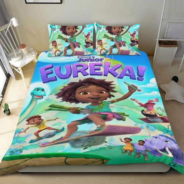 Eureka Conjunto de sábanas temático, trío de piezas, cómodo y amigable con la piel, diseño único, regalo de decoración para el hogar para familiares, amigos y fans,173cm *218cm