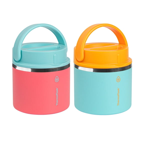 Frasco térmico para tarros de comida, 600 ml, con aislamiento de doble pared, paquete de 2