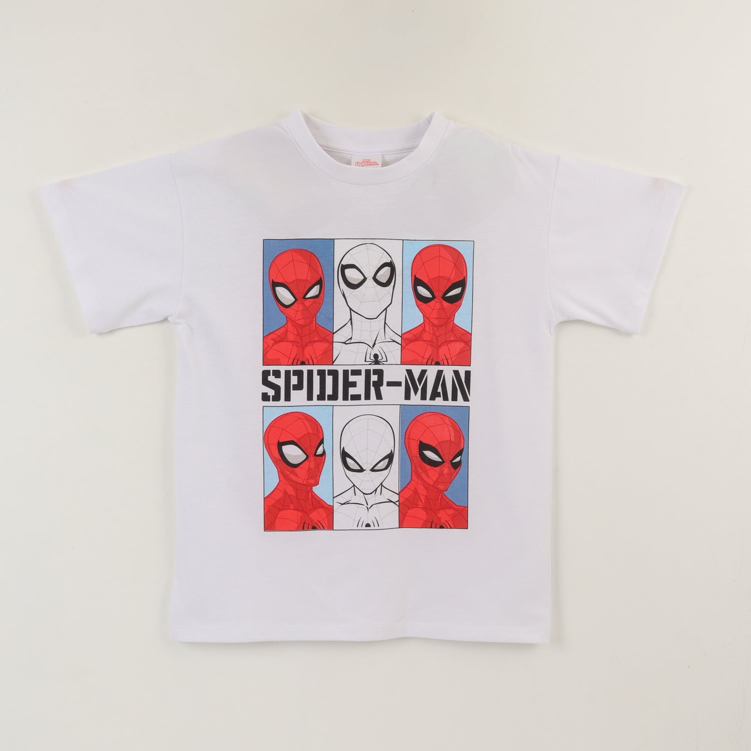 Polera Manga Corta Niño Blanco Spiderman Face Marvel