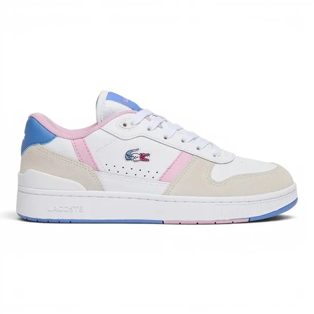 Zapatilla Mujer T-Clip Set Blanca Rosa Celeste Lacoste