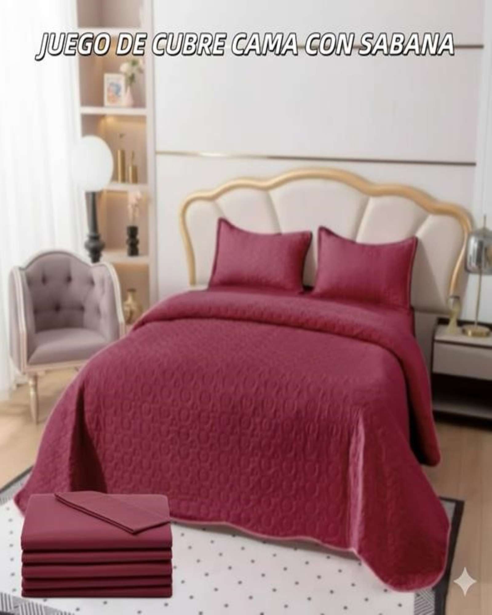 Genérico - Sabana Con Cubrecama Plaza Y Media