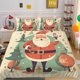 thumbnail image 1 of Cartoon Snow Christmas Tree Santa Claus Reindeer Quilt Duvet Cover Set3-Piece Bedding Set, 1 of 5