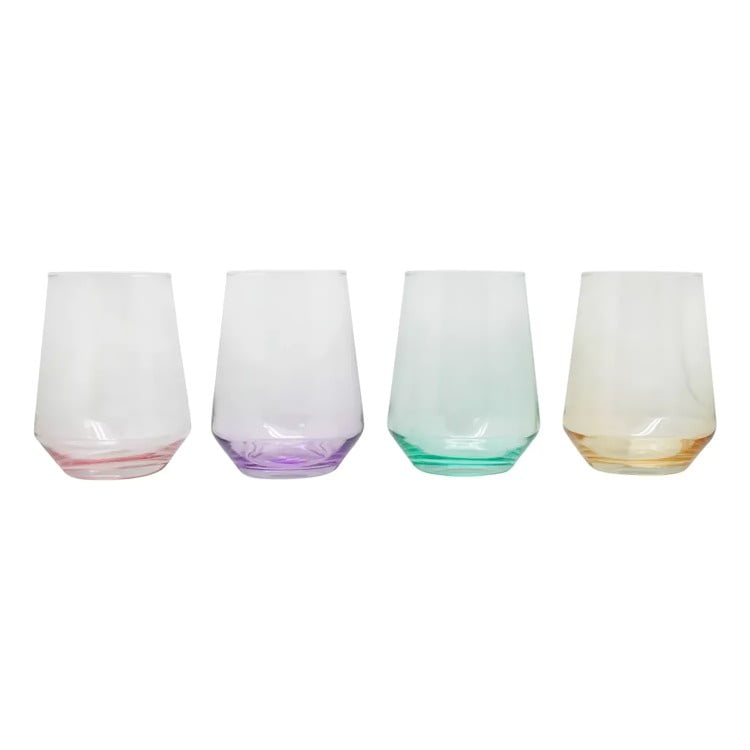 Set De 4 Vasos Glasso Fondo Color - Colores