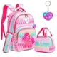 thumbnail image 1 of 3pcs Kids Backpacks for Girls School Bag with Lunch Box Set Cute Bookbag for Primary School, 1 of 3