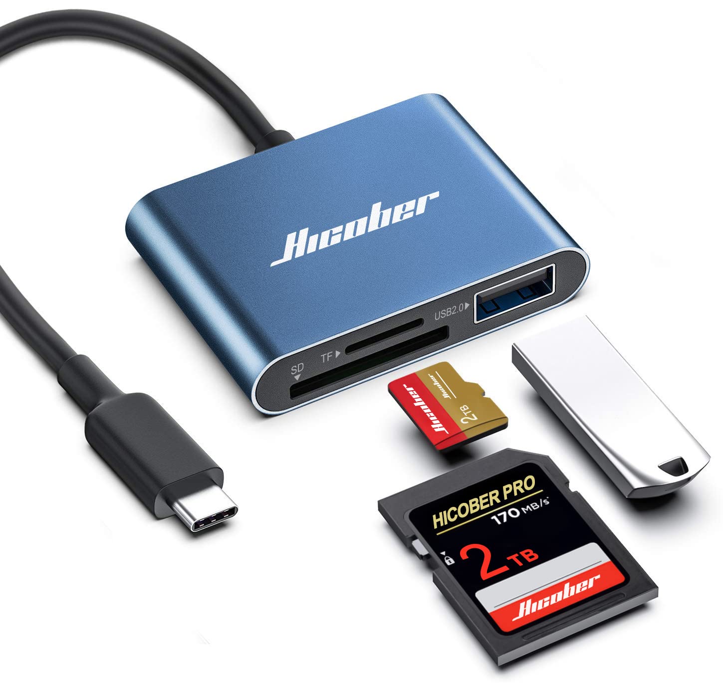 Lector De Tarjetas Usb C A Sd Hicober De 2 Tb De Capacidad Para Macbook