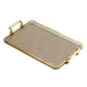thumbnail image 3 of Bandeja Para Servir Con Asas Bandeja Para Comer Para Centro De Mesa Rectangular Borde Dorado Gris, 3 of 5