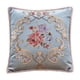 thumbnail image 5 of Funda de almohada europea, funda de cojín, funda de almohada con bordado floral de 18 x 18 pulgadas, funda de cojín para sofá de decoración del hogar Azul, 5 of 5