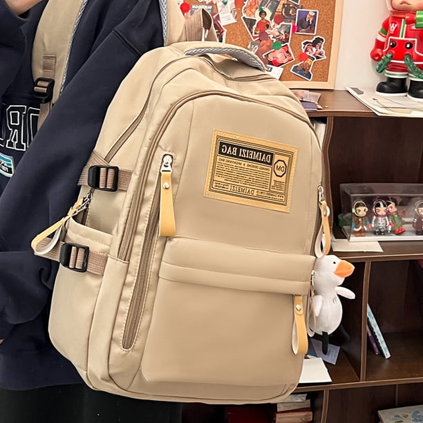 Large capacity Oxford cloth lightweight backpack for boys in middle and high school, retro student bag