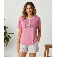 Likeshop - Pijama Mujer Verano Short Y Polera Manga Corta 4047