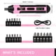thumbnail image 2 of Juego De Destornilladores Eléctricos De Color Rosa, Incluye 105 Accesorios, Luz LED, Destornillador Recto Inalámbrico Recargable De 3,6 V, Adecuado Para Reparaciones Y Mantenimiento Del Hogar., 2 of 8