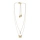 thumbnail image 1 of Set de 2 collares Time and Tru bañados en oro de 18 in con mariposa, 1 of 3