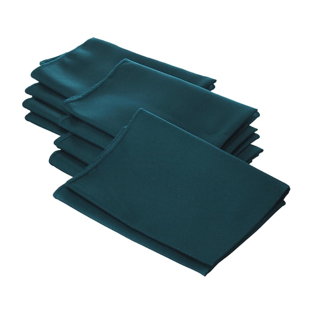 Servilleta de tela LA Linen Polipopelina, paquete de 10 unidades, color verde azulado oscuro, 45 x 4