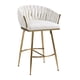 thumbnail image 3 of 26'' Counter height bar stools velvet kitchen island counter bar stool with hand- wave back,golden chromed base and footrest (BEIGE), 3 of 3