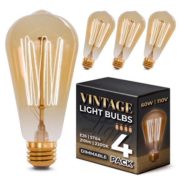 Bombilla Gordon & Bond 60W, paquete de 4, regulable, 110V