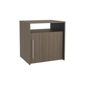Fm Furniture - Velador Con 1 Puerta 54,1X52X42,3 Cm Café Y Negro