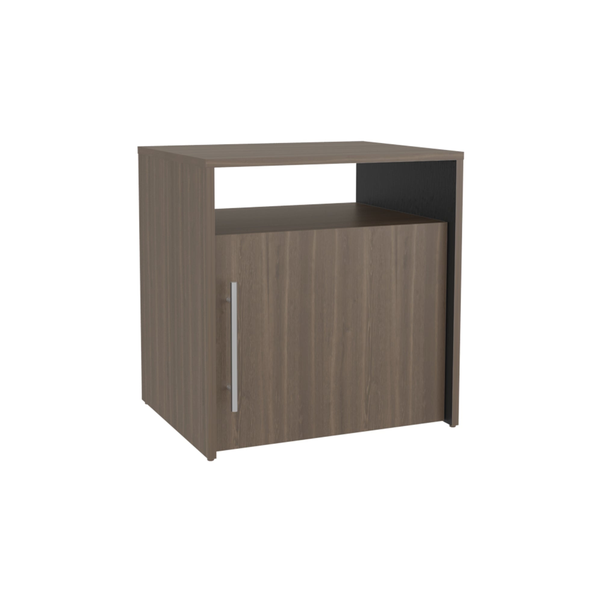 Fm Furniture - Velador Con 1 Puerta 54,1x52x42,3 Cm Café Y Negro