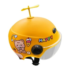 Genérico - Bonito Casco De Motocicleta Para Niños Con Dibujos Animados, Medio Casco Para Ciclomotor, Kart, Niñas, Amarillo