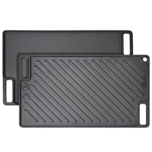 Parrilla/Plancha Vevor Reversible De 43 X 25 Cm, Hierro Fundido Presazonado