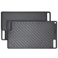 Parrilla/Plancha Vevor Reversible De 43 X 25 Cm, Hierro Fundido Presazonado