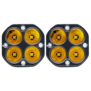 Route Cinco - Luz Foco Led Neblinero 3"" Cubo 9V/32V Amarillo Camion (Par) Amarillo