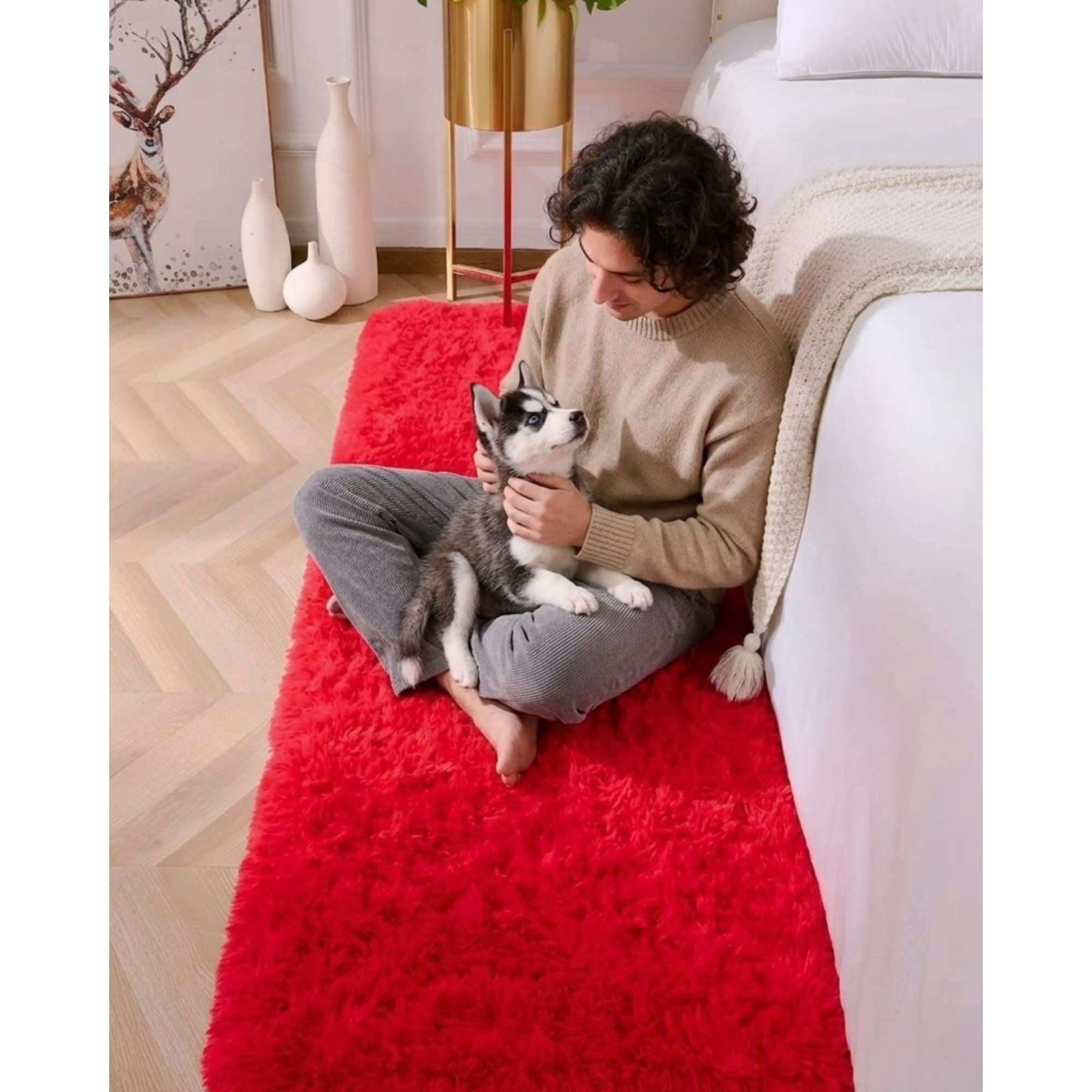 Todo Para El Hogar - Alfombra Pasillera Pelo Suave Largo Shaggy 70x150 Cm